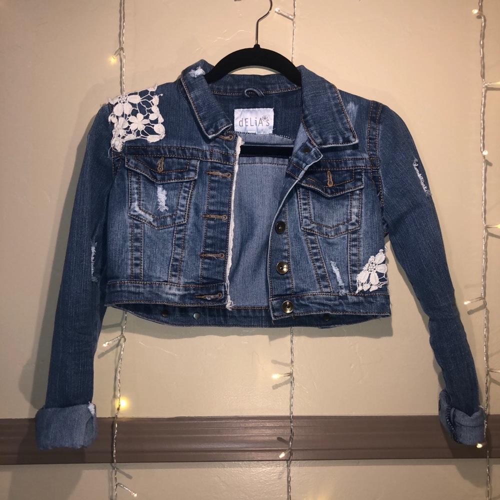 denim/lace jacket